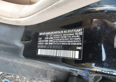 2003 Mercedes-Benz C 240 z USA, uszkodzony, nr VIN WDBRH81J73F355527